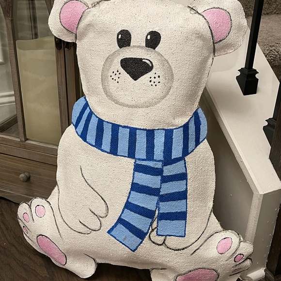 Door hanger wreath holiday valentine polar bear - Picture 6 of 10